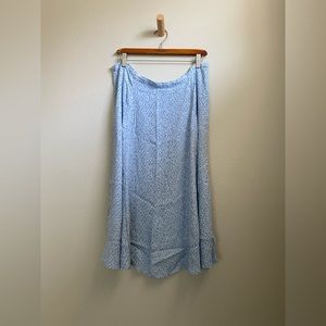 Blue Floral MIDI Skirt